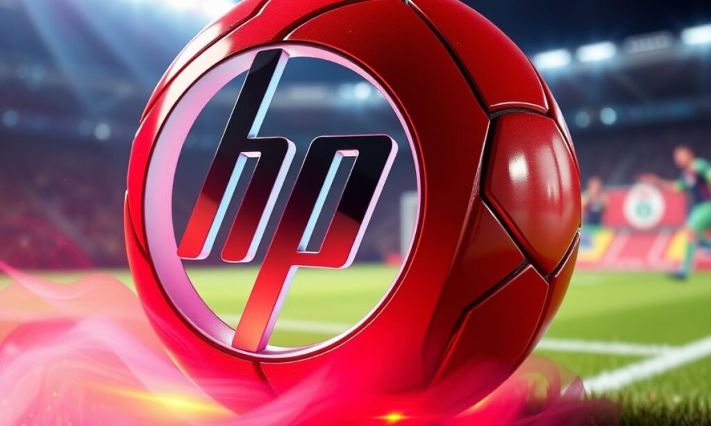 HP auf dem Ärmel Symbol für Digitalisierung im Fußball